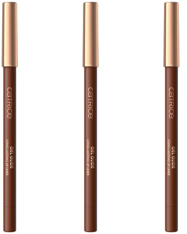 Catrice Gel Glide Long-Lasting Lip Liner, Nr. 060, Braun, langanhaltend, Wischfest, farbintensiv, vegan, wasserfest, ohne Parfüm, ölfrei, 3er Pack (3x1.5g)