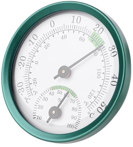 Terrassenthermometer Outdoor – 2.24 Inches Wetterfest | Innen Außen Thermometer - Präzise Temperatur und Luftfeuchtigkeit Messung von -30 bis 50℃ für Zuhause Büro Garten Gewächshaus