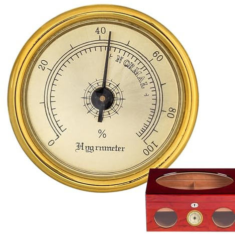 Analoges Feuchtigkeitsmessgerät, 45 mm, mechanisches Hygrometer, Hochpräzisionstester, Humidor-Hygrometer mit magnetischer Rückseite für Gitarre, Violine, Schrank, Box