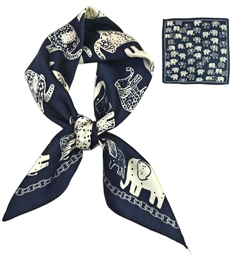 GIMIRO Damen Quadratisches Tuch, 70x70 cm, Polyester-Satin, Paisley, Leopard und Abstrakte Muster, Weich und Glänzend