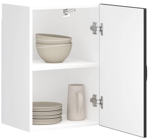 LoogCape Küchen Hängeschrank Kalmar Schwarz Holzwerkstoff 40 x 31 x 60 cm mit Türen, Stauraum für Teller Töpfe, Küchenregal für Esszimmer Flur Wohnzimmer