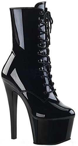 Higher Heels PleaserUSA Plateau Stiefel Sky-1020 Lack schwarz Gr.40