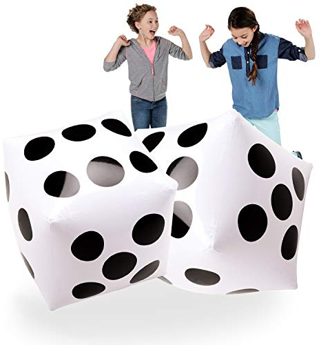 Novelty Place Ensemble de 2 dés gonflables géants de 20 Pouces - Parfait pour Les Jeux d'intérieur et d'extérieur, Le Ludo et Les fêtes de Piscine