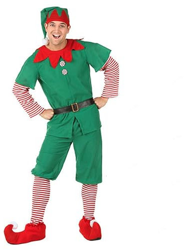 thematys Weihnachtself Kostüm-Set – Zauberhaftes Elfen-Outfit für Damen, Herren & Kinder, Ideal für Weihnachtsfeiern (Männlich, 150cm bis 160cm)