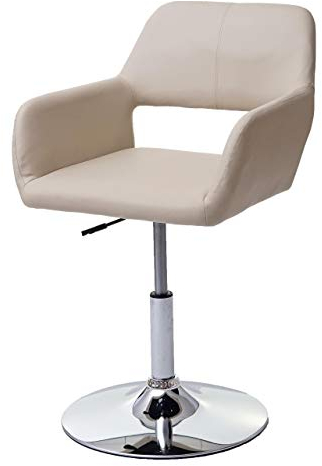 Mendler Esszimmerstuhl HWC-A50 III, Stuhl Küchenstuhl, Retro 50er Jahre, Kunstleder - Creme, Chromfuß