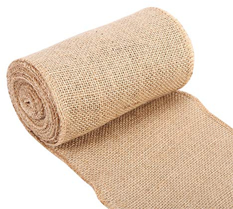 Juteband Tischläufer Jute Jutestoff Dekoband Jute Band Tischband Natürliche Sackleinen Hessische für DIY Handwerk Vintage Hochzeit Zuhause (15x500cm)