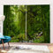 SK Studio 2er Set Verdunklungsvorhang Blickdicht Vorhang Wasserdicht mit Waldlandschaft Baumpfad Blauer Ozean Muster für Schlafzimmer Wohnzimmer Stil 17, 150x166cm