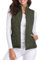 fuinloth Damen Weste, Herbst Leichte Steppweste Westen Ärmellos Jacke Kurz Vest Gilet Grün L