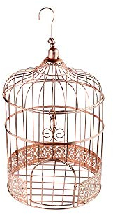Santex Deko-Vogelkäfig in Roségold Vintage Voliere als Dekoration/Geschenkkartenbox/Tischdeko