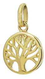 NKlaus Arbre de vie Ø 10mm pendentif 333 or 8 carats or jaune dames arbre de vie 9223