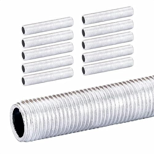 ORION LIGHTSTYLE Gewinderohr M10x1 10x Eisenrohr Lampen- Leuchtenrohr Rohr verzinkt 10 Stück (100mm)