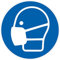 deformaze Sticker Mundschutz tragen Aufkleber Atemschutz Maske Atemschutzmaske benutzen Gebotszeichen Hygiene 9cm rund für Firma Geschäft Betrieb Lokal