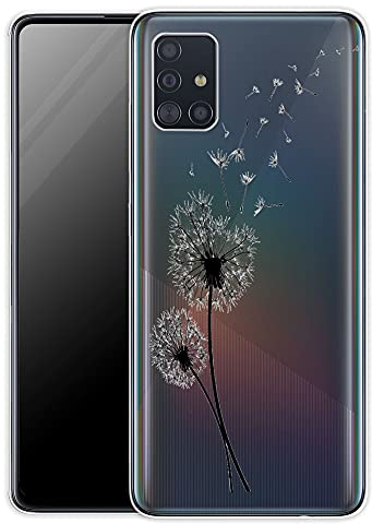KX-Mobile Hülle für Samsung Galaxy A50 Handyhülle Schutzhülle aus weichem Silikon TPU Softcase mit Motiv 2461 Pusteblumen