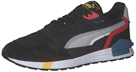 PUMA Unisex GRAVITON TERA Sneaker, Schwarz-Weiß-Harbor Mist-Red, 40 EU, Schwarz, 40 EU