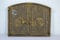SEZAM double porte lumineuse pour fours en fonte avec thermomètre 500 °C - avec verrou demi-rond, porte four à pizza - four à pain - porte four en pierre, 48 x 3 x 38 cm, or peint