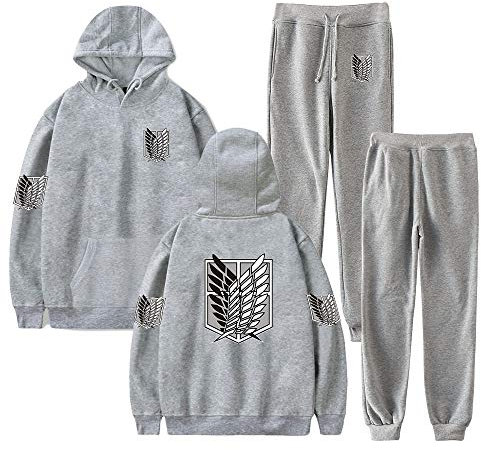 LKY STAR AOT Trainingsanzug Set Hoodie und Jogginghose 2-teiliges Zweiteiliges Sweatshirt für Männer Frauen Teenager XXS-4XL