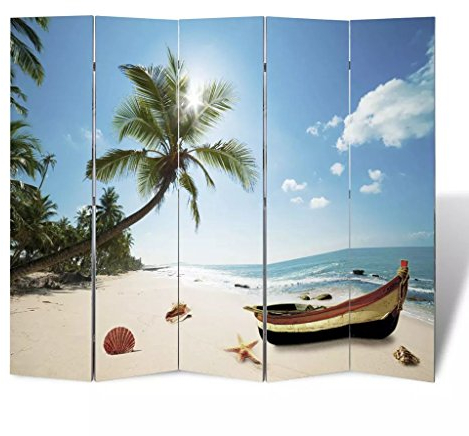 Susany Zusammenklappen Foto-Paravent Trennwand Raumteiler Wand doppelseitig Dekoration 200 x 170 cm (B x H) Mit Aufdruck bedruckt,Faltbar Sichtschutz Stellwand,Massives Tannenholz,Gewicht: 6 kg
