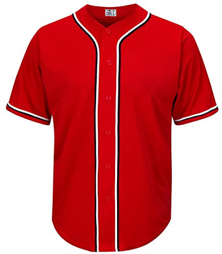 Pullonsy Baseball-Trikot für Herren, bestickt, Netzstoff, Teamnamen und Nummern, S-8XL, Schwarz, Weiß-Schwarz gestreiftes rotes Jersey, X-Groß