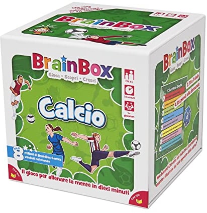 Asmodee - BrainBox: Calcio, Gioco per Imparare e Allenare la Mente, 1+ Giocatori, 8+ Anni, Ed. in Italiano, G1-13909