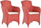 Krines Home 2er Set Esszimmersessel Rattan Esszimmerstuhl mit Armlehne Rattansessel Korbstuhl Esszimmer Sessel (Rot)