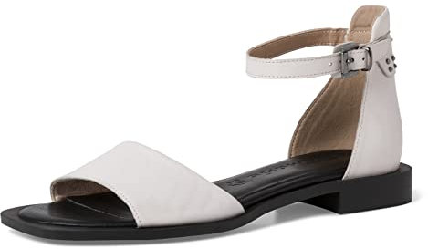 Tamaris Damen Sandaletten, Frauen Sandalen,TOUCHit-Fußbett,offene Schuhe,Sommersandalen,bequem,flach,Sommerschuhe,White Leather,40 EU