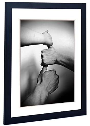 Bilderrahmen Alice mit Passepartout und Acrylglas I Farbe Schwarz I Rahmen in 60x84 cm I Bildgröße 50x70 cm