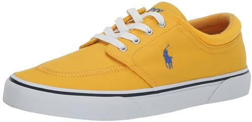 POLO RALPH LAUREN Zapatillas Keaton sin cordones para hombre, amarillo, (Yellow/Royal), 43 EU