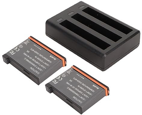2 Packs Ersatzakku für X3 & 3 Kanal LED Ladegerät Hub, 1800mAh Akkus und Ersatzakku Ladegerät Zubehör für Insta 360 X3