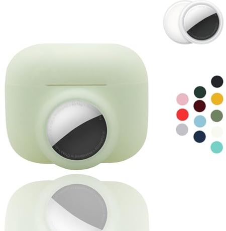 2-in-1: CAQAKA Anti-Kratzer, Anti-Verlust-Schutzhülle, kompatibel mit AirPods Pro, AirTag, weiche Silikon-Schutzhülle für Jungen, Mädchen, Damen, Herren
