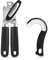 Good Grips Soft-Handled Manual Can Opener & Ring Pull Can Opener, Rust Proof Oversized Handheld Easy Turn Knob, Large Lid Openers, Ring Pops Top Tab Puller, Black