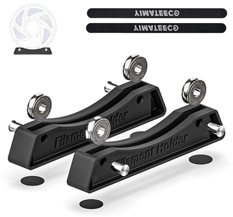 YIMATEECO 3D Drucker Filamenthalter mit Kugellagern, 2Stü 3D Drucker Spulenhalter Filamenthalter Kugellager Verstellbare Befestigungsregale Filamenthalterung für 3D-Druckmaterialien (Schwarz, 2 Stü)