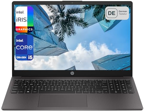 HP 250 G10 Laptop, Intel Core i5-1335U, 16 GB DDR4 Ram, 1 TB PCIe SSD, 15,6 FHD, Intel Iris Xe Grafik, QWERTZ Tastatur, Windows 11, Silber