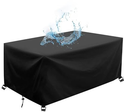 AJALGZ Gartenmöbel Abdeckung Rechteckig 125x80x40cm/LxWxH Wasserdicht Reißfest Schwerlast 420D Oxford Schutzhülle Gartenmöbel für Sofa, Tisch, Stühle, Gartentische Terrassenmöbel Abdeckung