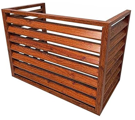 LLZJDDPLY Klimaanlage Abdeckung, Abdeckung Verkleidung for Klimaanlage und Wärmepumpe for Außengerät Garten Balkon, Schutzgitter/Sichtschutz aus Aluminium mit Lamellen(Red,100x50x70cm/39x20x28in)