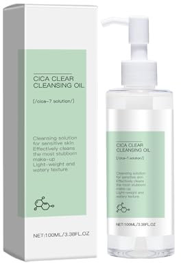 Cleansing Oil, Con Extracto de Centella Asiática, Aceite de Limpieza Profunda, Limpiar los Poros Profundos y Desmaquillar, Limpia Suavemente el Rostro y Desmaquilla Ojos y Labios