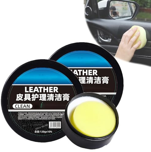 Reinigungs- und Pflegecreme & Reinigungspaste für Lederpflege, Automobilinnenraum Lederreinigungscreme, Auto Leder Conditioner Ölpaste, Lederpflege Reinigungspaste, Lederreparaturset für Auto (2)