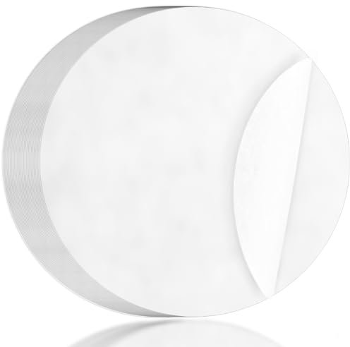 100Pcs Parchment Paper,Round Parchment Paper 9 in,Non Stick Parchment Paper for Baking,Air Fryer Liners,Suitable for Baking Cakes Pring Plates Ovens and Barbecues Tortilla Press(White)