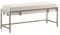BETTSO - Elegante Sitzbank LAMO - Polsterbank mit Metalbeinen - Moderner Bettbank - Garderobenbank - Sitzhocker Wohnzimmer, Schlafzimmer, Flur - Metalfarbe Chrom - Stofffarbe Hellbeige - 100x35x45cm
