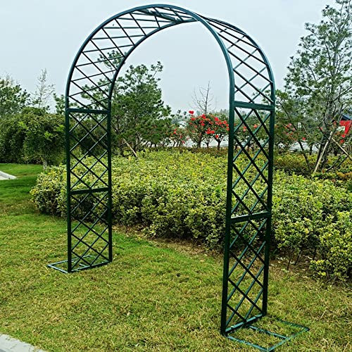 Robuster, verzinkter Gartenbogen mit freistehenden Pflanzen, Rankgitter, ideal für Kletterrosen und Hochzeitsparty-Dekoration, 1,8 m breit x 2,5 m hoch, Grün