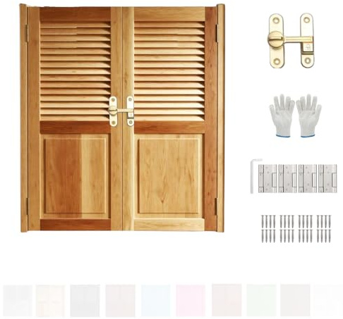 Pendeltür Holz Cafétür “Western-Stil” – Robuste Saloon-Schwingtür, Ideal For Veranda, Terrasse, Gastro, Breite 70–150cm(Wood,W:78 x H:90cm)