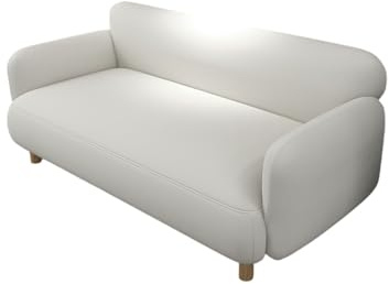 Dexinhdh Mid-Century Modern Loveseat Sofa Couch, Ledercouch Mit Beinen Aus Massivholz, Starke Tragfähigkeit, Ergonomisches Stützdesign, Für Wohnzimmer, Büro, Schlafzimmer(D,120cm)