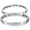 Cupimatch 2pcs Pärchen Armbänder Edelstahl: Elegant Silber Magnetarmband Set für Sie und Ihn Poliert Glänzend Armreif mit Zirkonia Freundschaftsarmband Valentinstag Geschenk für verliebte Damen Herren
