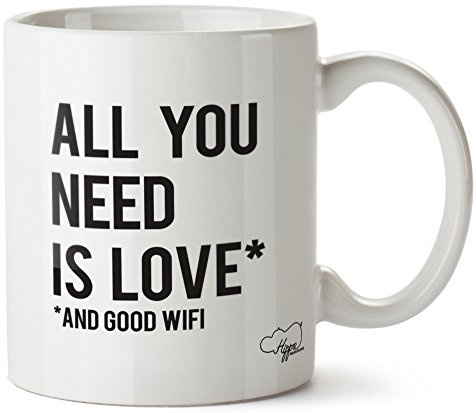 Hippowarehouse All You Need is Love* (and Good WiFi) Printed Mug Cup Ceramic 10oz