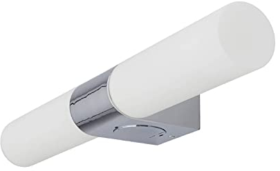 Lindby Applique Murale Ziva à intensité variable (Moderne) en Argent Métal e. a. pour Salle de bain (à 2 lampes, E14) Luminaire salle Lampe WC