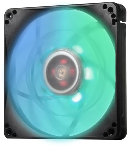 SilverStone SST-FW124-ARGB - FW Series Quiet Computer Case Cooling Fan 120mm PWM, Transparent blade with black frame, Ball Bearing, ARGB LED