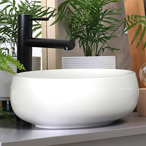 Lavabo vasque à poser en céramique pour toilettes invités Waschbecken24 (Blanc / A291, 40x30x13cm)