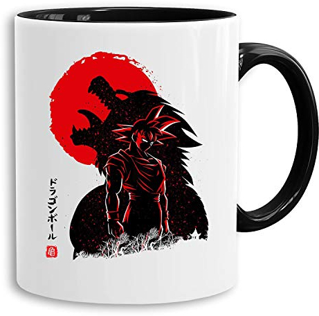 Red Sun Goku Side - tasse à café Mug cadeau Son Ruffy Luffy Zoro Saitama One Dragon Master Goku Ball Vegeta Roshi Piece Db, Farbe2:Blanc