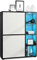 Vladon Highboard Schrank Anrichte Cuba mit 8 Fächern, Made in Germany, Korpus in Schwarz matt/Fronten in Weiß matt, mit RGB LED Beleuchtung