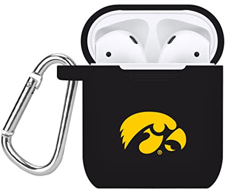 AFFINITY BANDS Iowa Hawkeyes Silikon Case Cover Kompatibel mit Apple AirPods Generation 1 & 2 Akku Case (Schwarz)