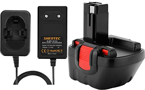 Shentec 12V 3.5Ah Ni-MH Batteria per Bosch PSR 12 BAT043 BAT045 BAT120 BAT139 2607335542 2607335526 2607335274 2607335709 per Bosch GSR 12-2 12VE-2 GSB 12VE-2 22612 23612 32612 e Caricatore